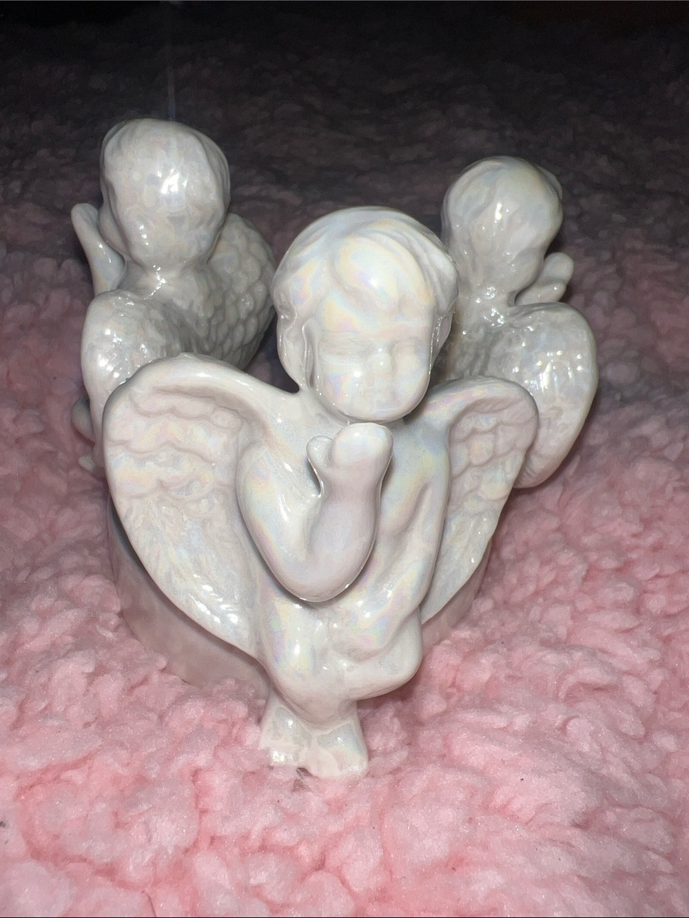 Pearlescent White Ceramic Angel Figurine - Home Accents